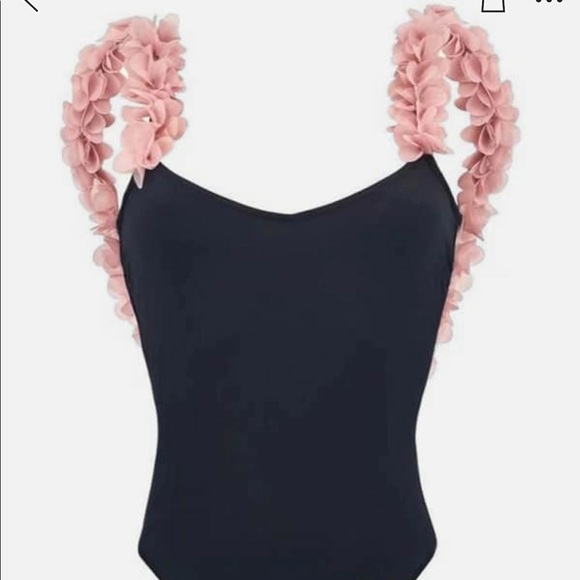 Black swimsuit with pink flowers Clearance